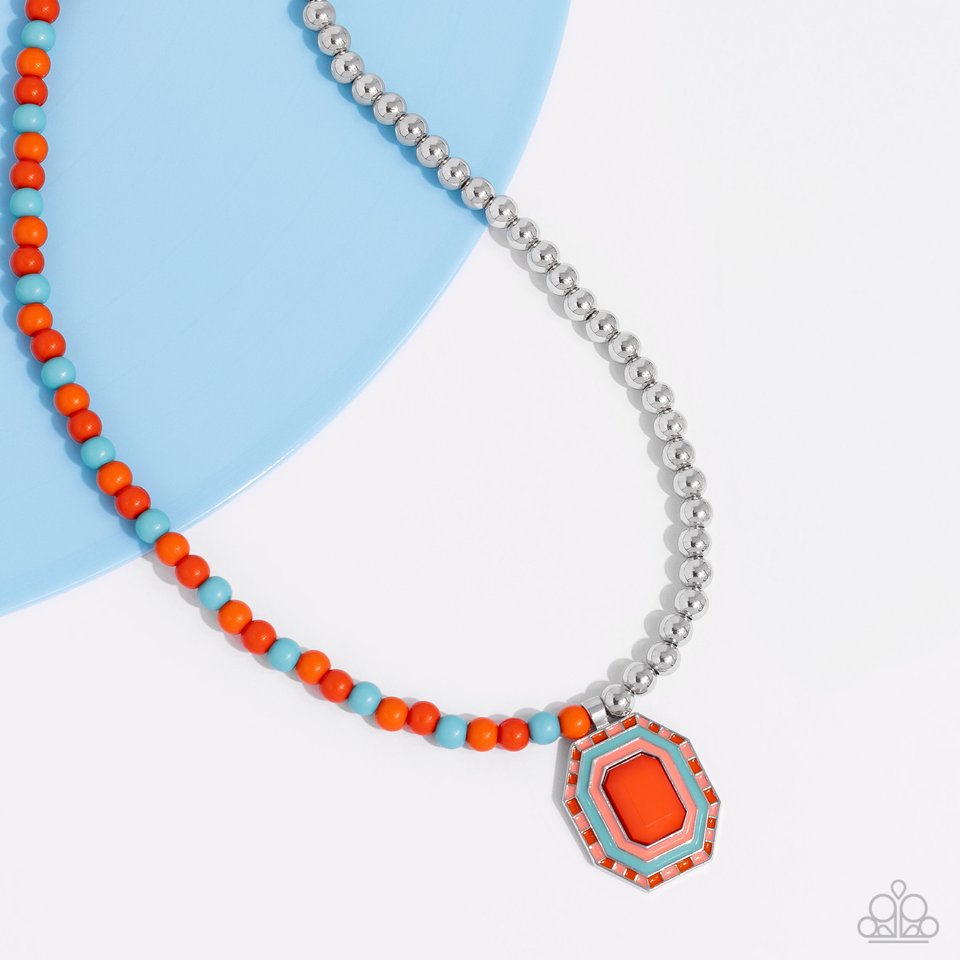 Contrasting Candy - Orange - Paparazzi Necklace Image