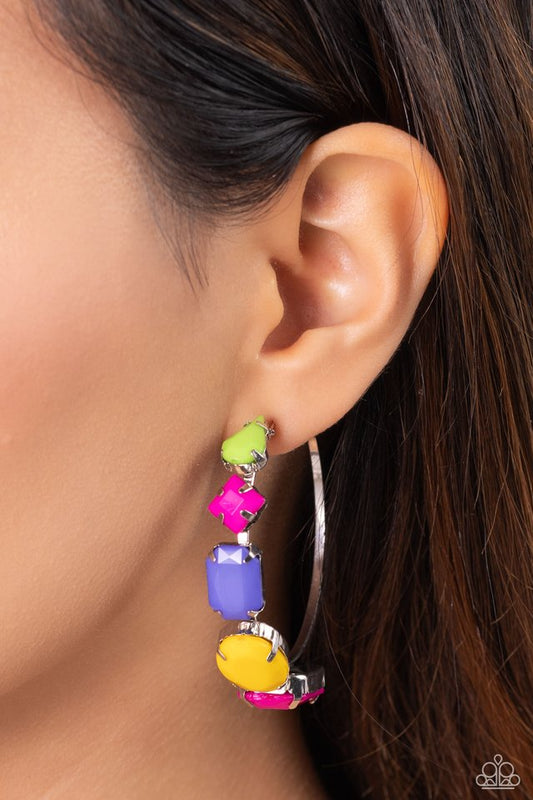 Geometric Gamer - Pink - Paparazzi Earring Image