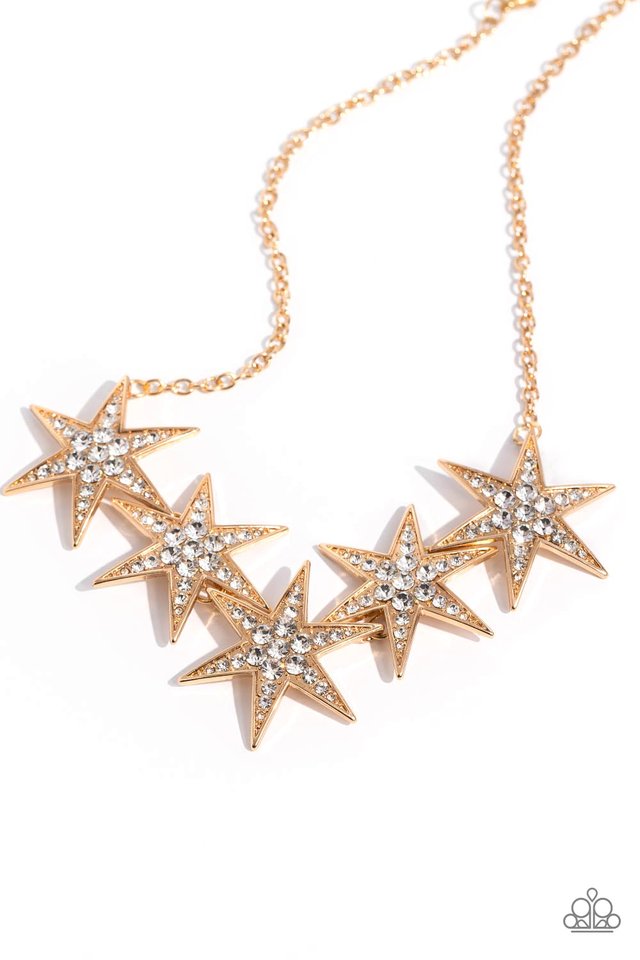 Rockstar Ready - Gold - Paparazzi Necklace Image