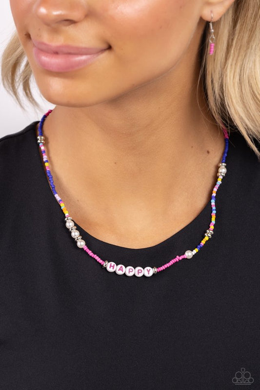 Happy to See You - Pink - Paparazzi Necklace Image