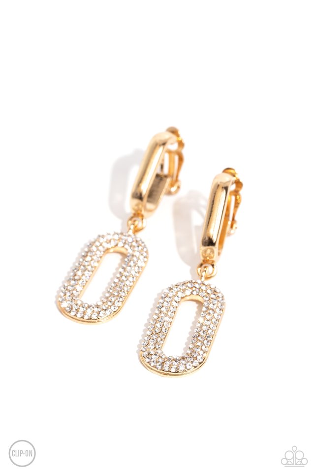 Linked Luxury - Gold - Paparazzi Earring Image