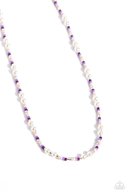 Colorblock Charm - Purple - Paparazzi Necklace Image