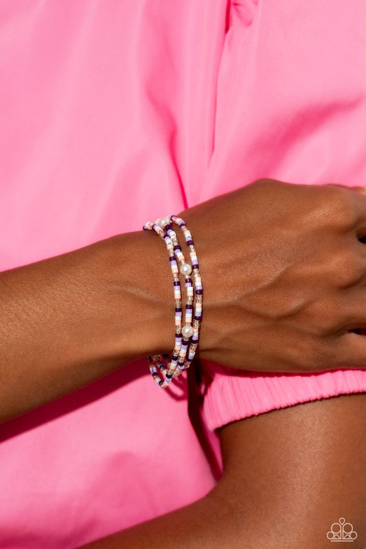Colorblock Cache - Purple - Paparazzi Bracelet Image