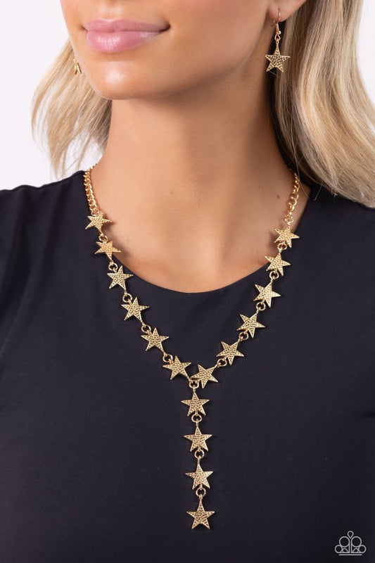 Reach for the Stars - Gold - Paparazzi Necklace Image