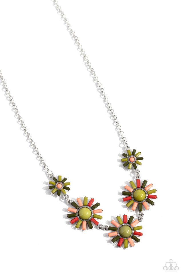 SUN and Fancy Free - Green - Paparazzi Necklace Image