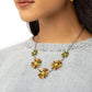 SUN and Fancy Free - Green - Paparazzi Necklace Image