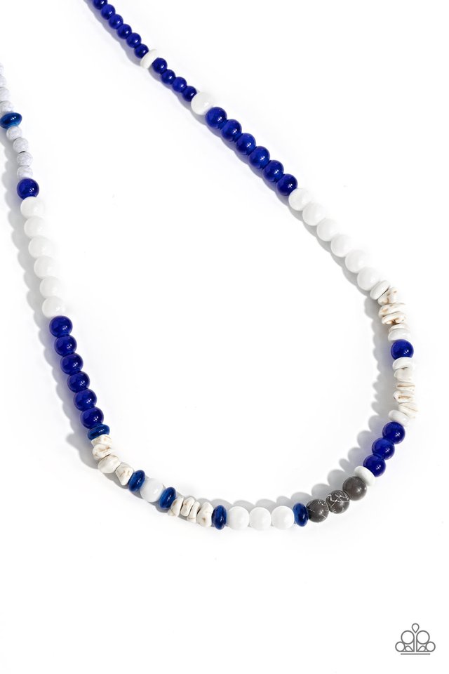 Beaded Bravery - Blue - Paparazzi Necklace Image