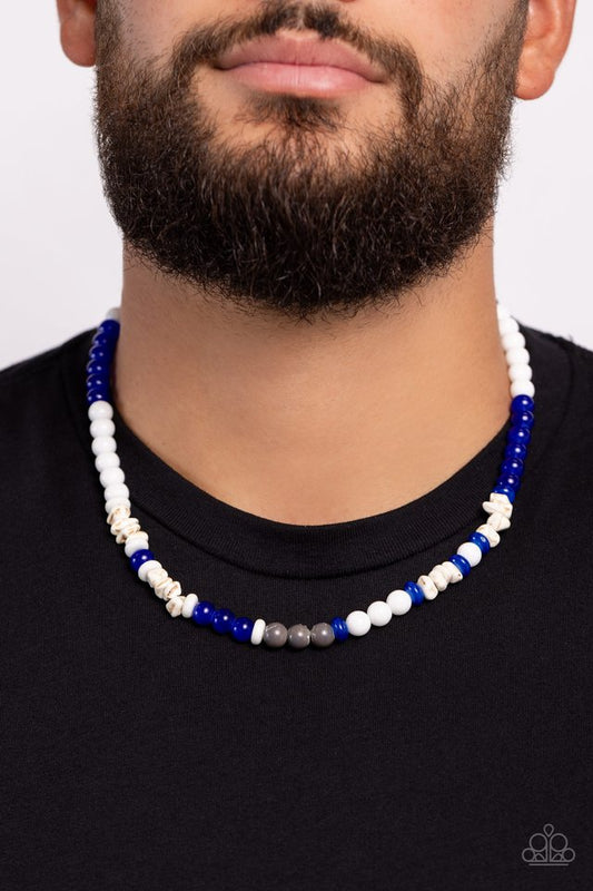 Beaded Bravery - Blue - Paparazzi Necklace Image