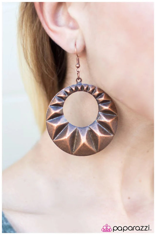 Paparazzi Earring ~ At First Light - Copper