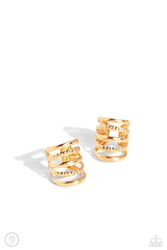 Flexible Fashion - Gold - Paparazzi Earring Image