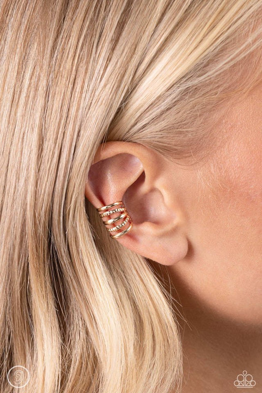 Flexible Fashion - Gold - Paparazzi Earring Image