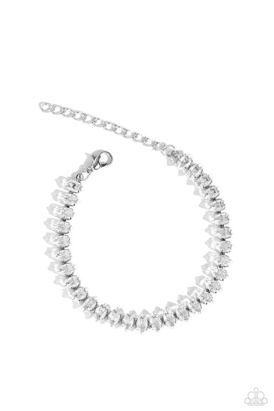 Marquise Masterpiece - White - Paparazzi Bracelet Image