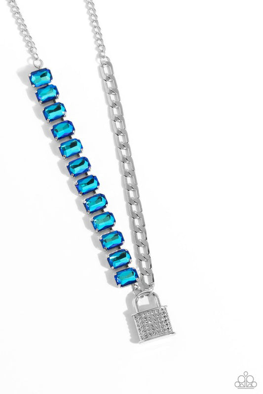 LOCK and Roll - Blue - Paparazzi Necklace Image