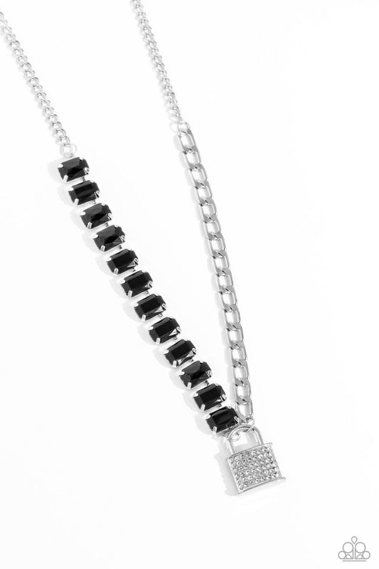 LOCK and Roll - Black - Paparazzi Necklace Image