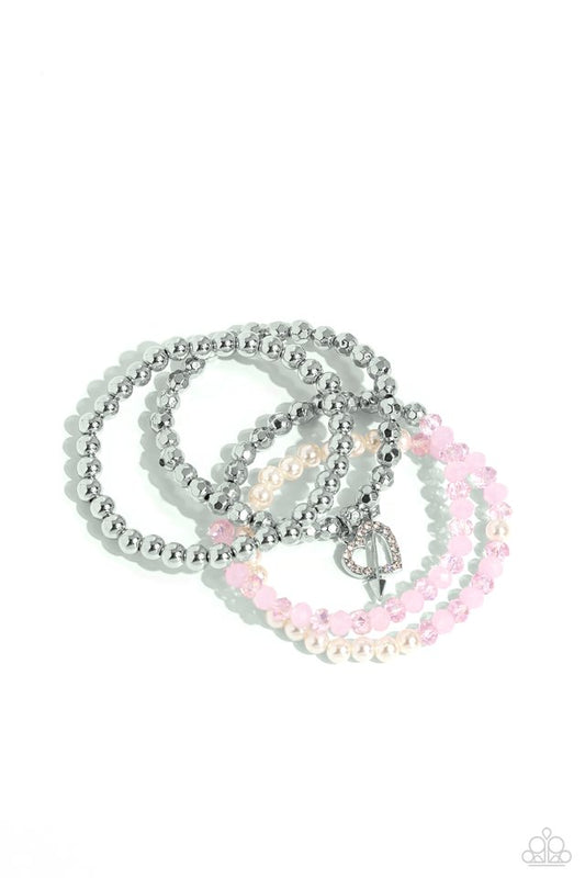 Heart-struck Haute - Pink - Paparazzi Bracelet Image