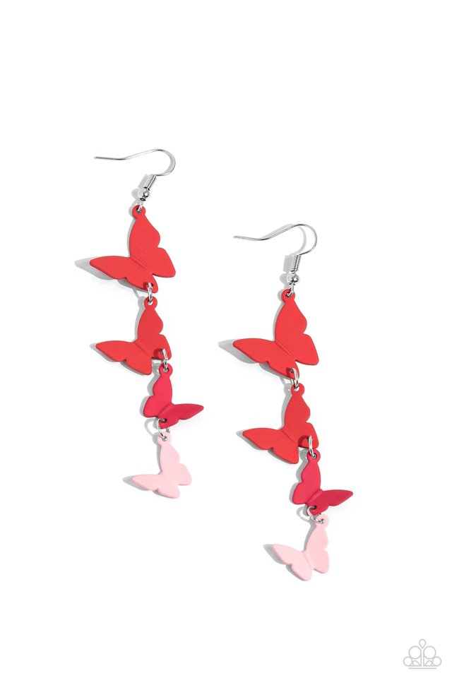 Haphazard Headliner - Red - Paparazzi Earring Image