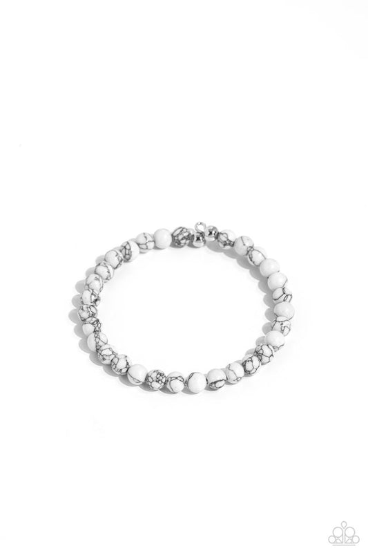 Sinuous Stones - White - Paparazzi Bracelet Image