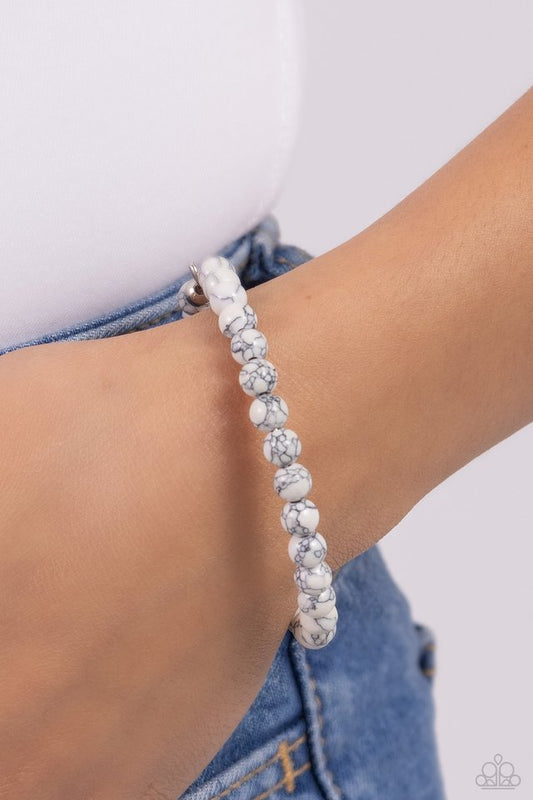 Sinuous Stones - White - Paparazzi Bracelet Image