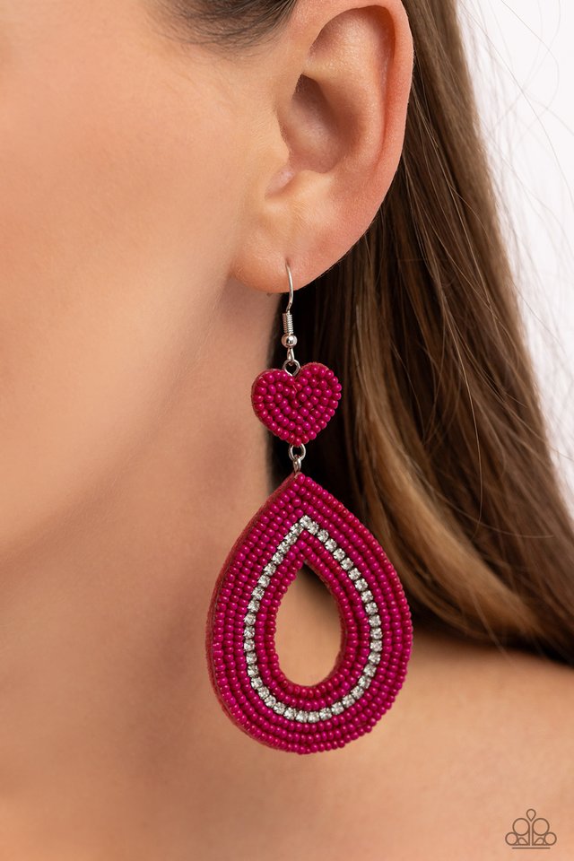 Now SEED Here - Pink - Paparazzi Earring Image