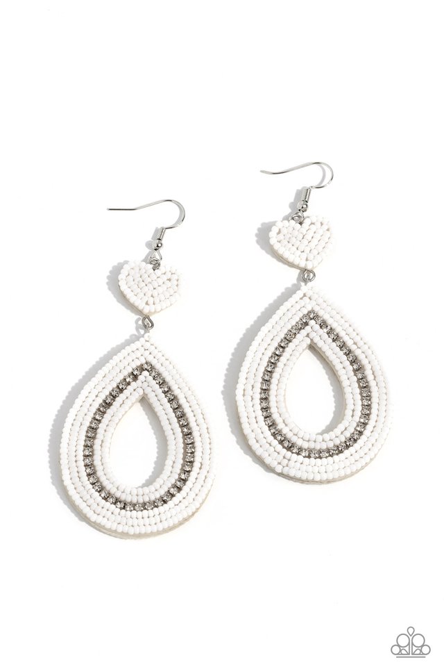 Now SEED Here - White - Paparazzi Earring Image