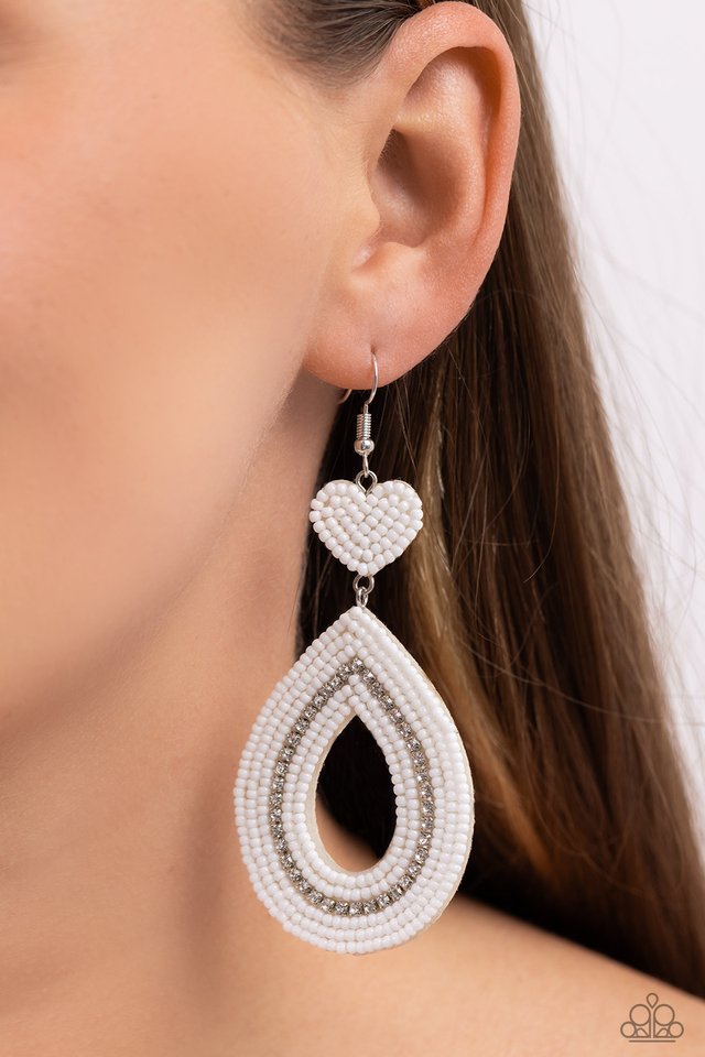Now SEED Here - White - Paparazzi Earring Image
