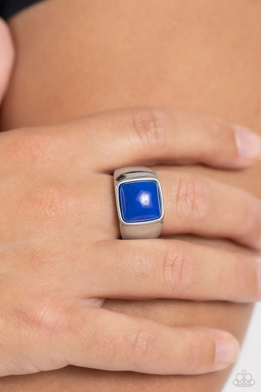 Earthy Envy - Blue - Paparazzi Ring Image