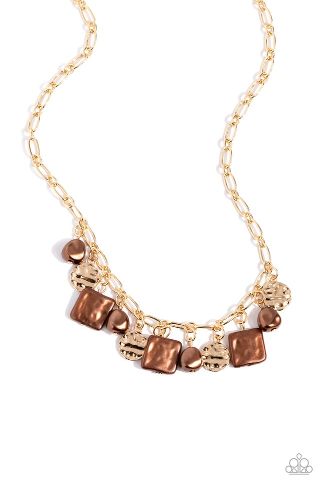 Sophisticated Squared - Brown - Paparazzi Necklace Image