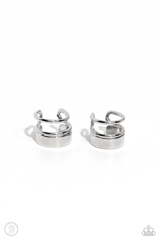Never Look STACK - Silver - Paparazzi Earring Image