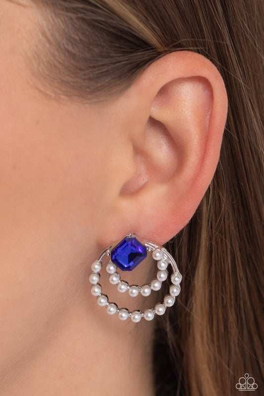 Double Standard - Blue - Paparazzi Earring Image