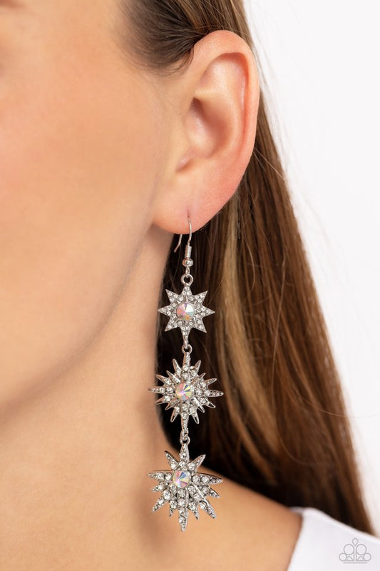 Stellar Series - White - Paparazzi Earring Image