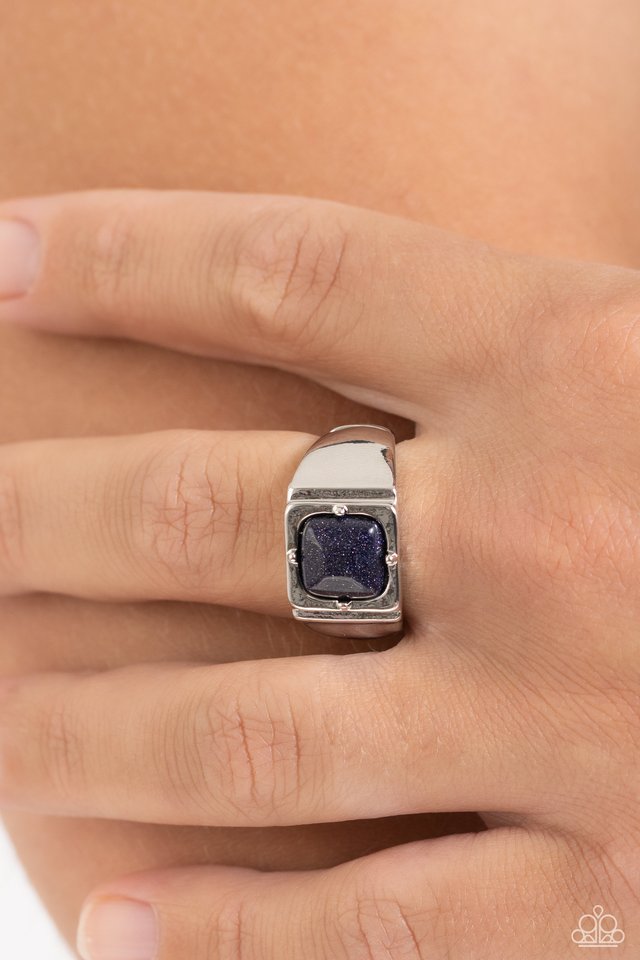 Glittery Gamut - Blue - Paparazzi Ring Image