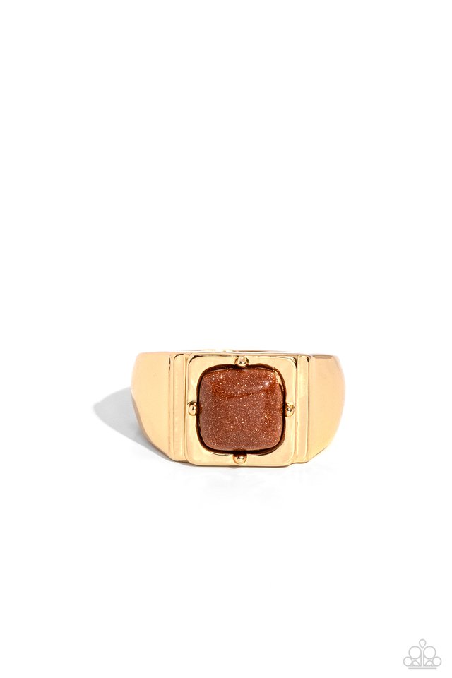 Glittery Gamut - Gold - Paparazzi Ring Image