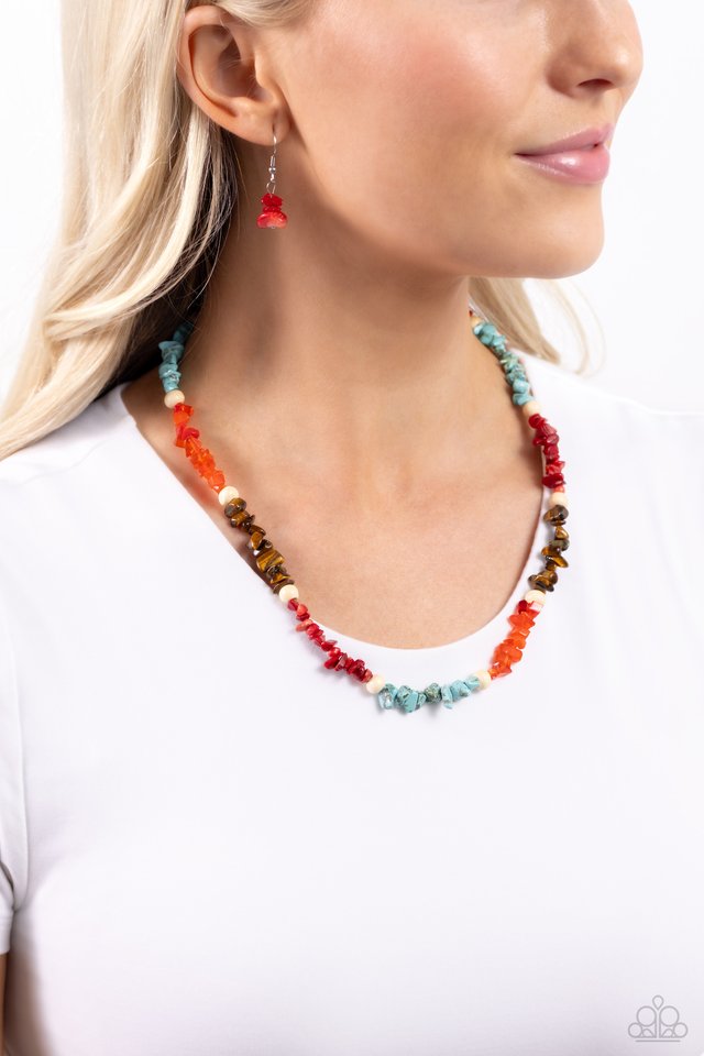 Soothing Stones - Red - Paparazzi Necklace Image