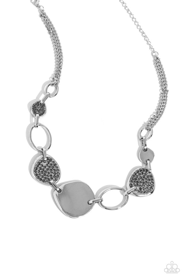 Asymmetrical Attention - Silver - Paparazzi Necklace Image