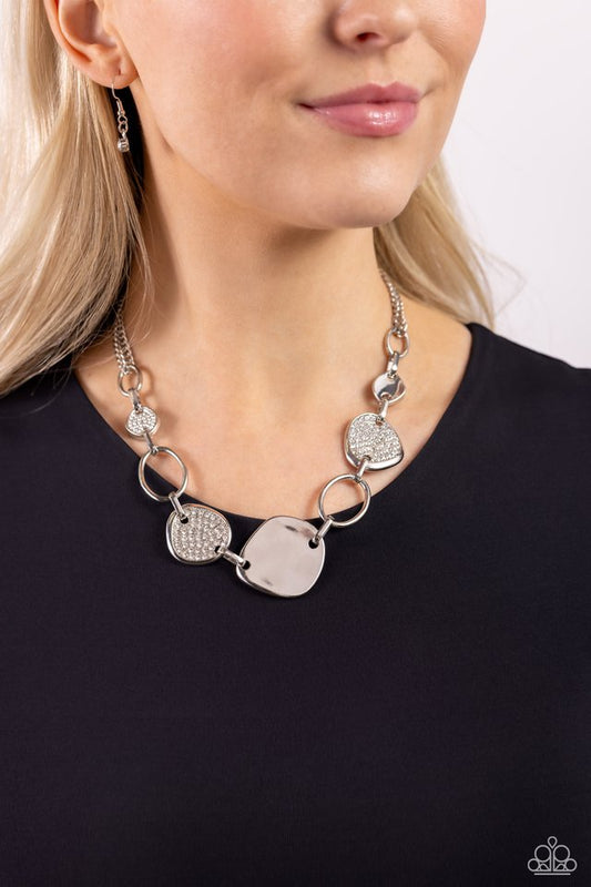 Asymmetrical Attention - White - Paparazzi Necklace Image
