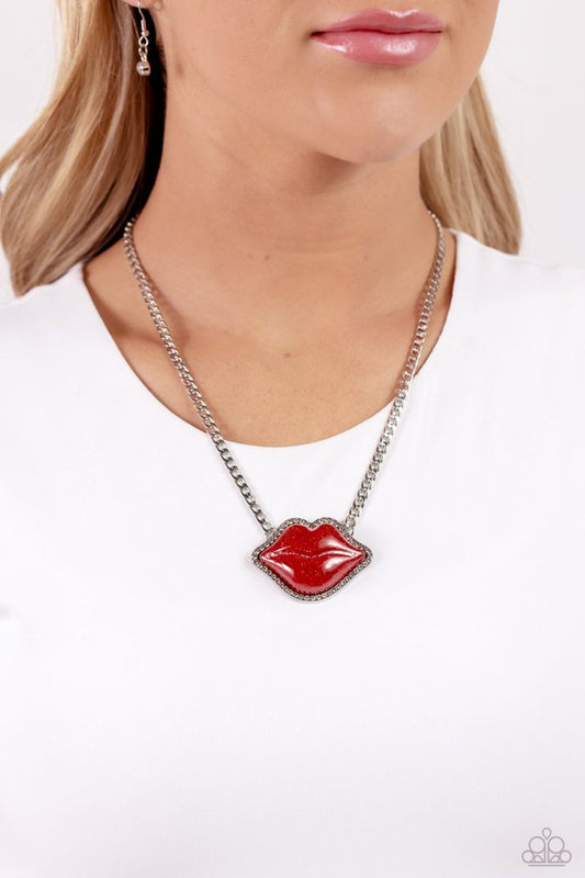 Lip Locked - Red - Paparazzi Necklace Image