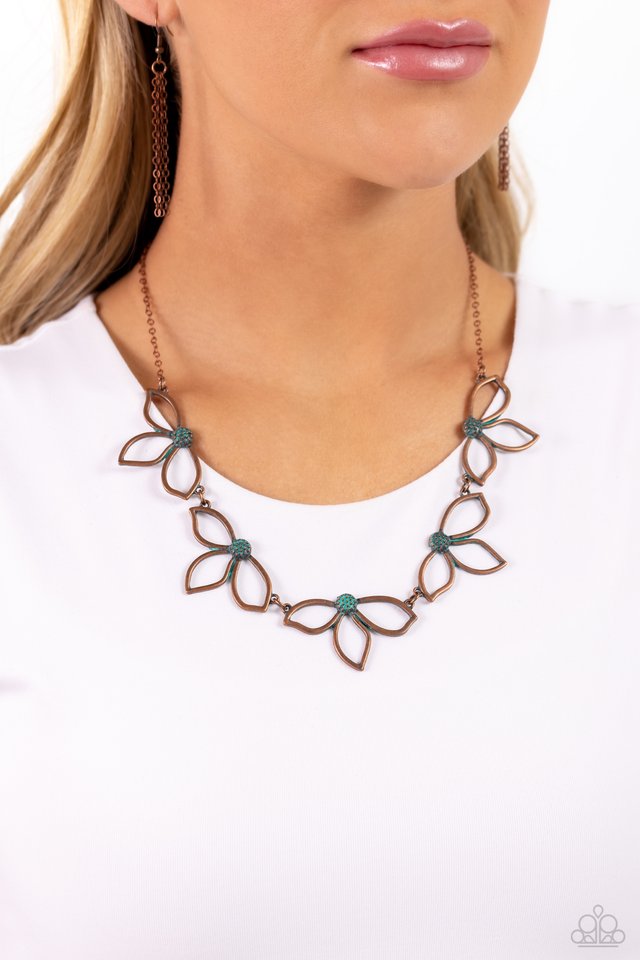 Petal Pageantry - Copper - Paparazzi Necklace Image