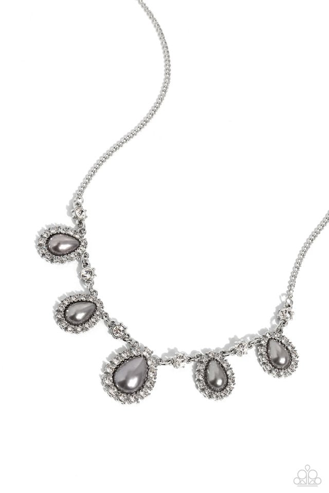 Teardrop Team - Silver - Paparazzi Necklace Image