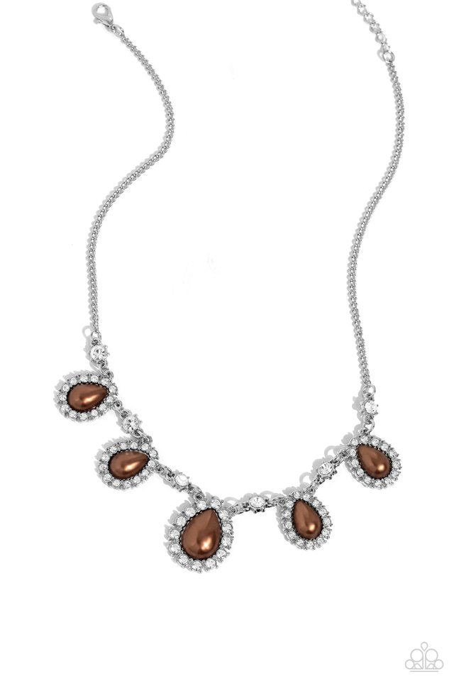 Teardrop Team - Brown - Paparazzi Necklace Image