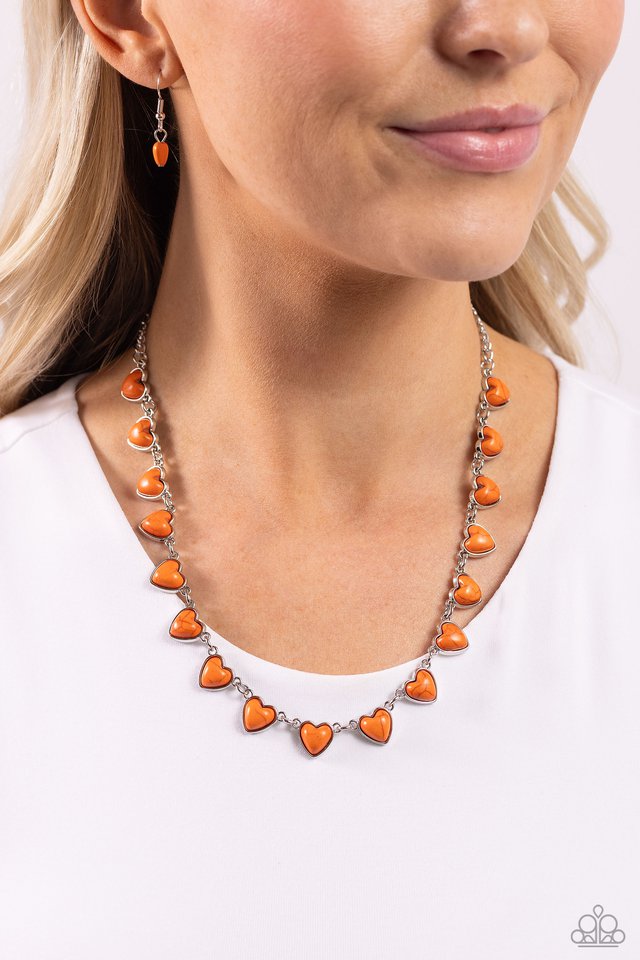 Sentimental Stones - Orange - Paparazzi Necklace Image