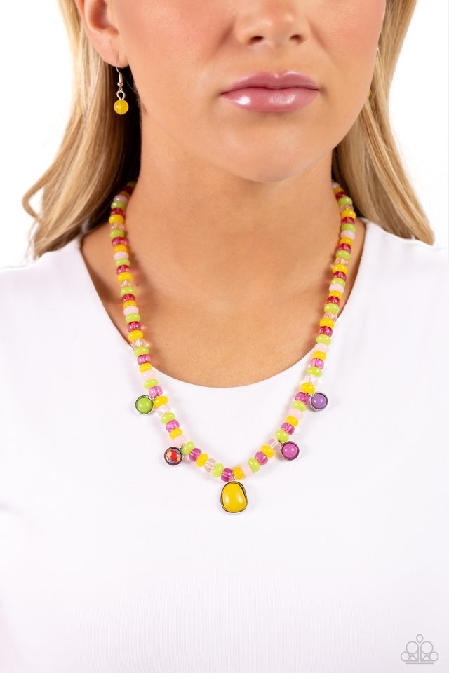 Colorfully California - Yellow - Paparazzi Necklace Image