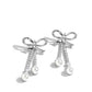 Bodacious Bow - White - Paparazzi Earring Image