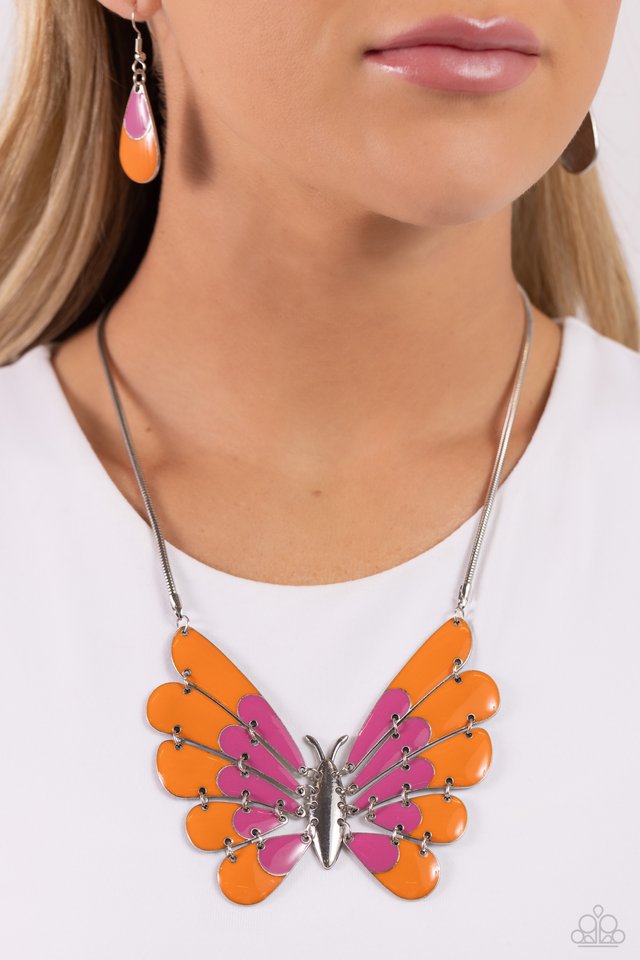 Moth Maven - Pink - Paparazzi Necklace Image