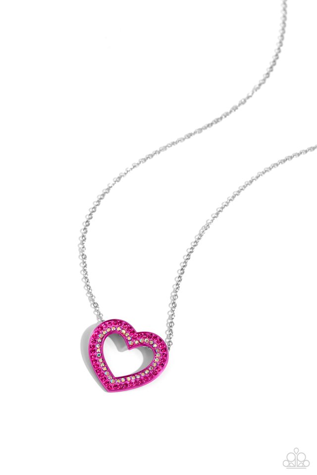 Hyper Heartland - Pink - Paparazzi Necklace Image