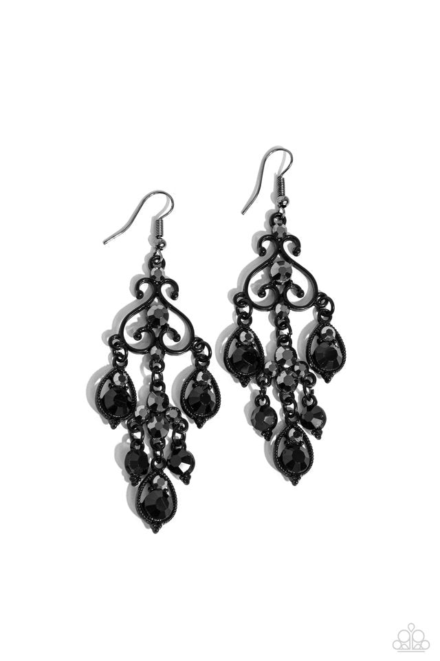 Regal Renovation - Black - Paparazzi Earring Image