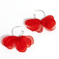 Chiffon Class - Red - Paparazzi Earring Image