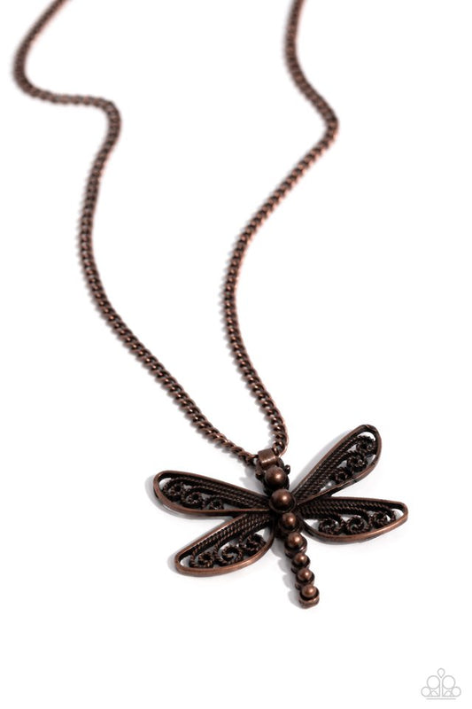 Dragonfly Dance - Copper - Paparazzi Necklace Image