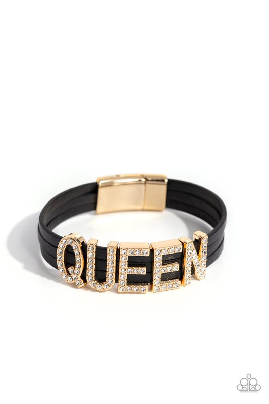 Queen of My Life - Gold - Paparazzi Bracelet Image