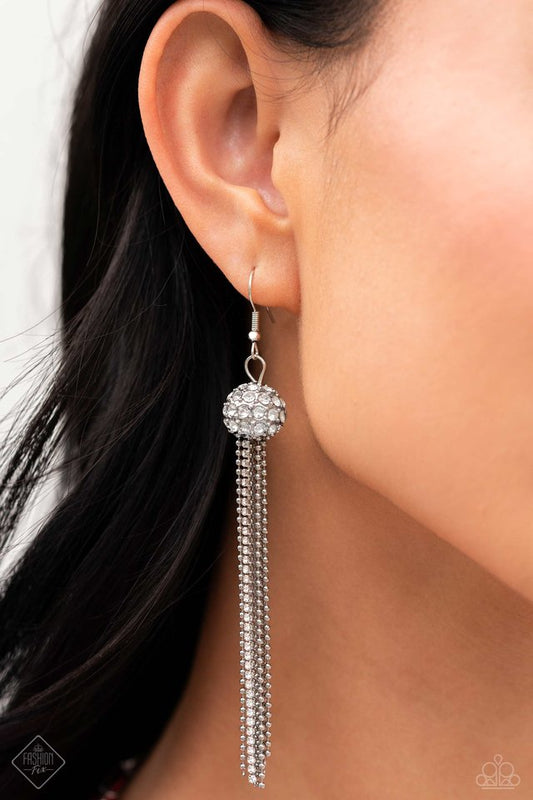 Polished Paramount - White - Paparazzi Earring Image