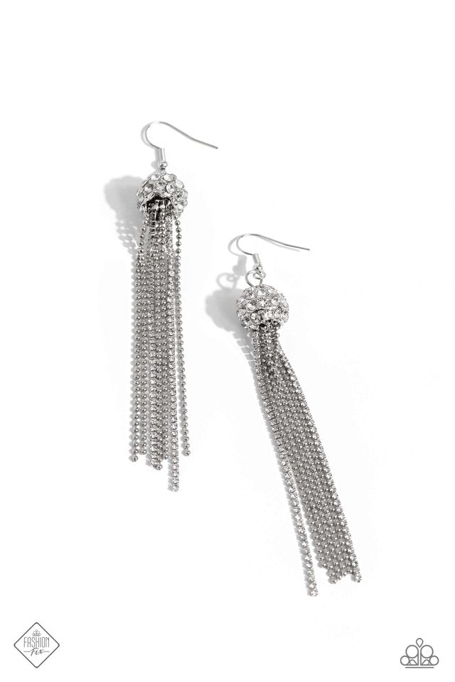 Polished Paramount - White - Paparazzi Earring Image